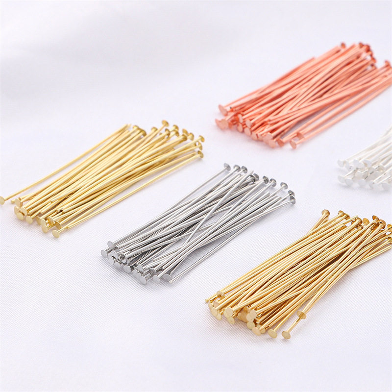 Jewelry Making Head Pins - 50 unidades/pacote 925 prata esterlina pinos