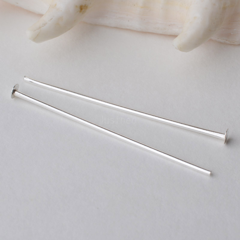 Jewelry Making Head Pins - Alfinetes de cabeça plana em prata