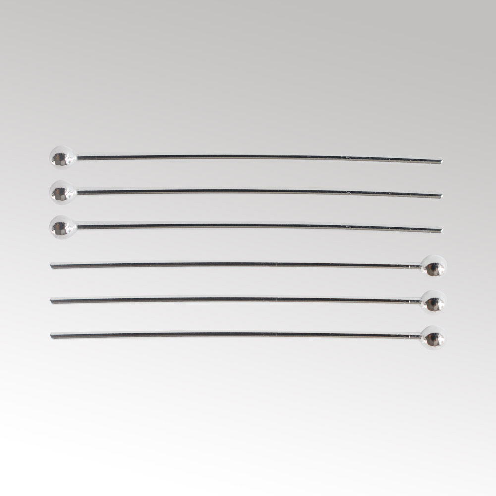 Jewelry Making Head Pins - Alfinetes de cabeça esférica em prata