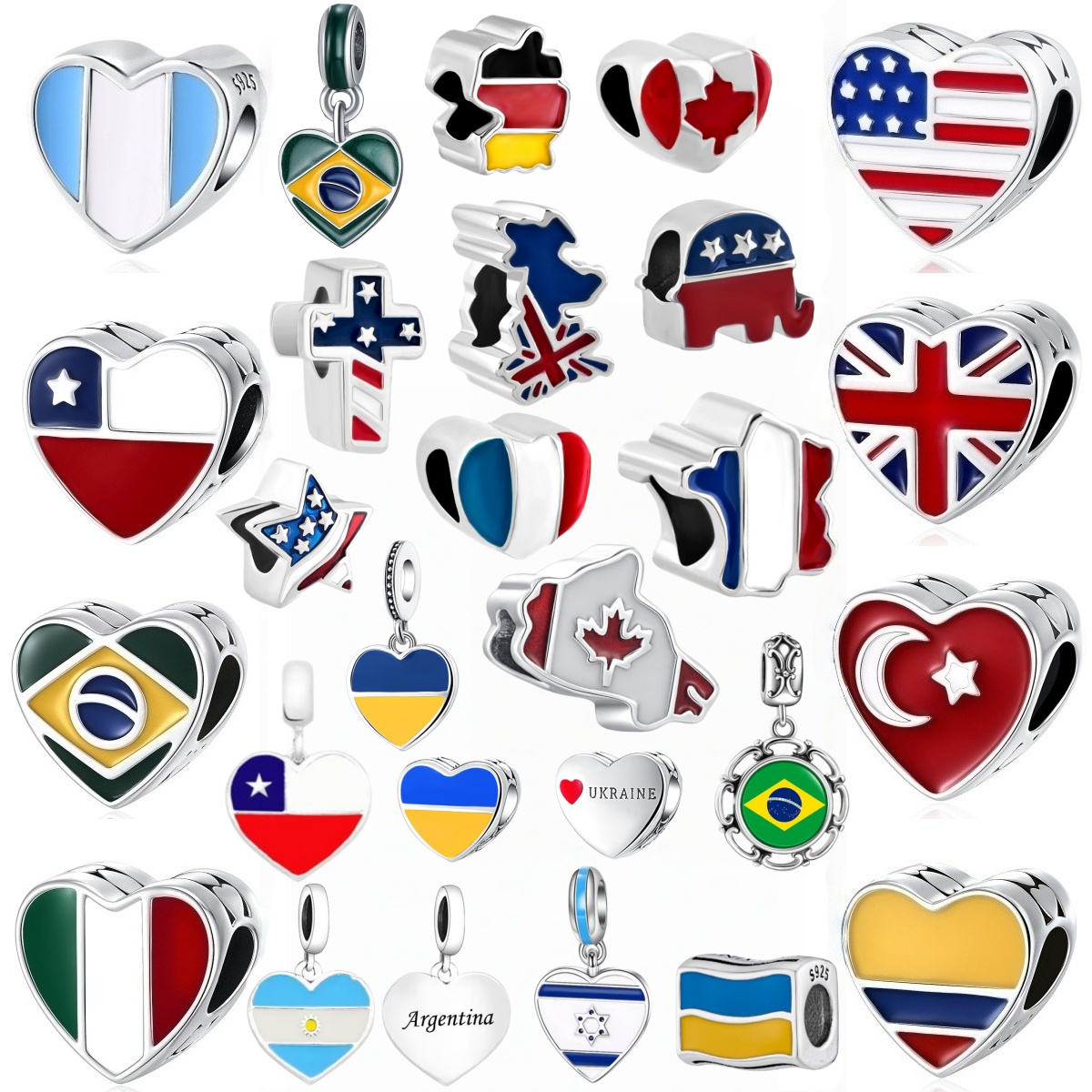 Jewelry Making Uk - Novos Charms de Coração com Bandeira