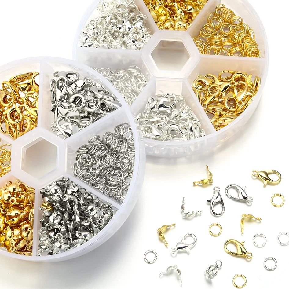 Jewelry Making Box - 450 peças/caixa, 2 Cores, Fechos Lagosta,